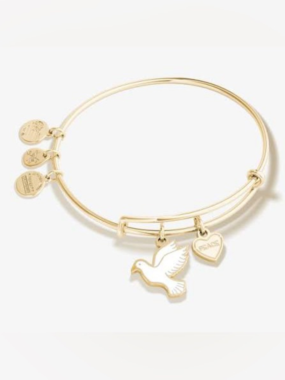 Alex and Ani Gold Dove Charm Expandable Bangle Bracelet - Women Jewelry